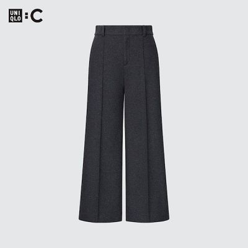 Pantalon Uniqlo Brushed Jersey Cropped Femme Noir | 9959447