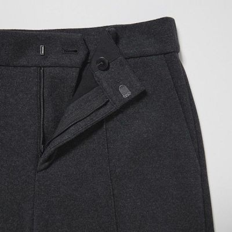 Pantalon Uniqlo Brushed Jersey Cropped Femme Noir | 9959447