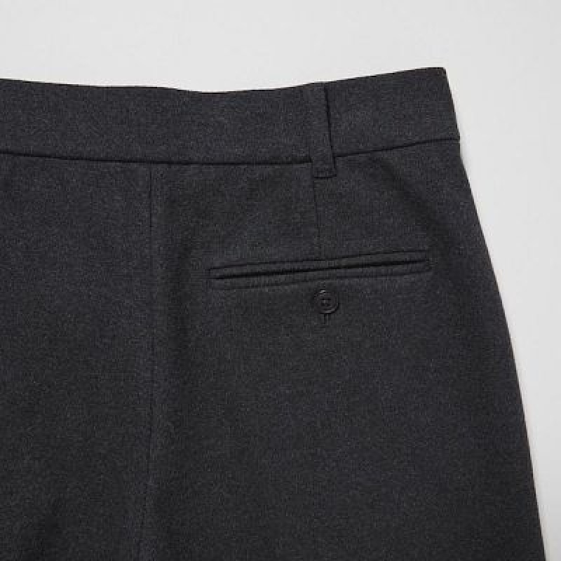 Pantalon Uniqlo Brushed Jersey Cropped Femme Noir | 9959447