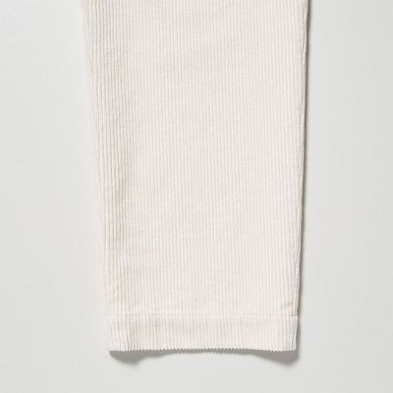 Pantalon Uniqlo Corduroy Tapered Ankle Femme Blanche | 5752271