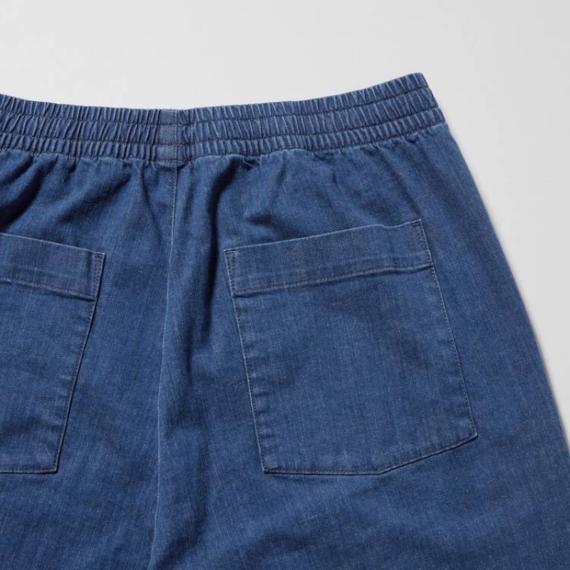 Pantalon Uniqlo Cotton Denim Relaxed Fit Ankle Length Homme Bleu | 4270396