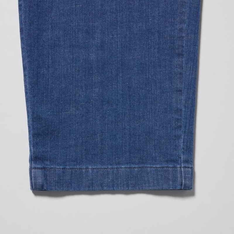 Pantalon Uniqlo Cotton Denim Relaxed Fit Ankle Length Homme Bleu | 4270396