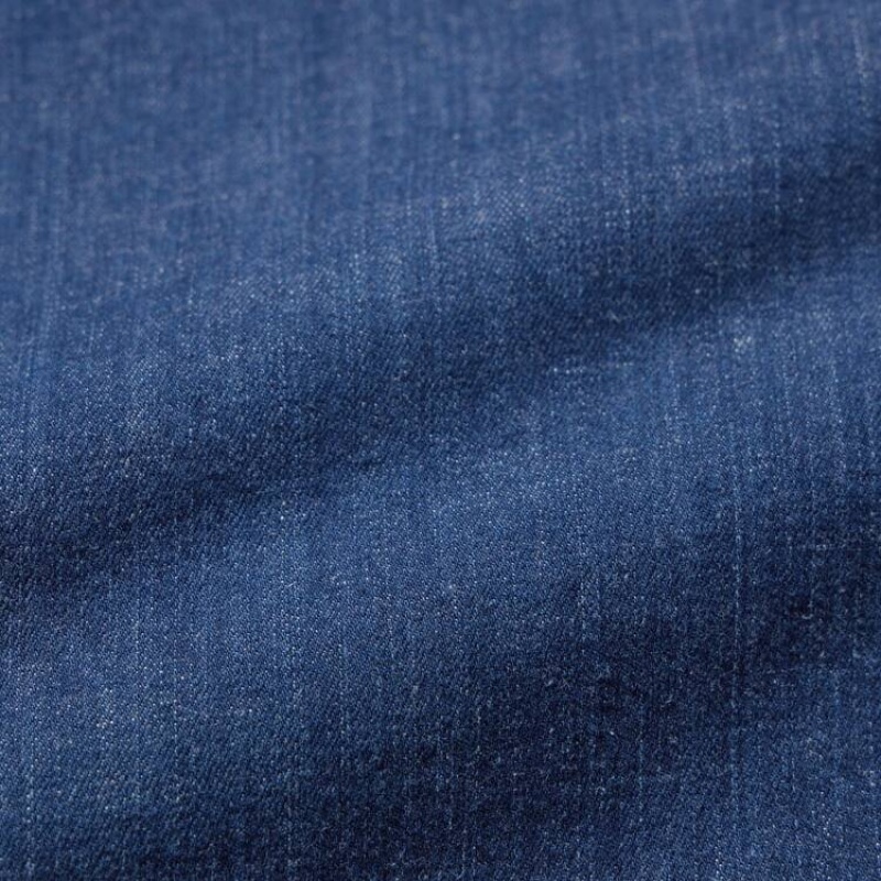 Pantalon Uniqlo Cotton Denim Relaxed Fit Ankle Length Homme Bleu | 4270396