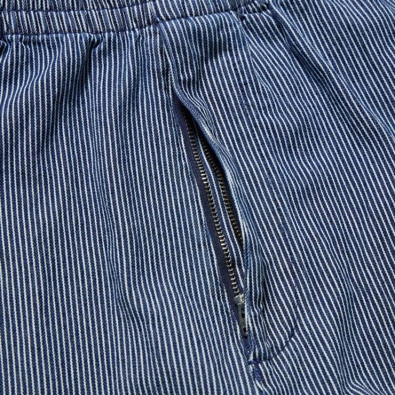 Pantalon Uniqlo Cotton Hickory Relaxed Fit Ankle Length Homme Bleu | 7573634
