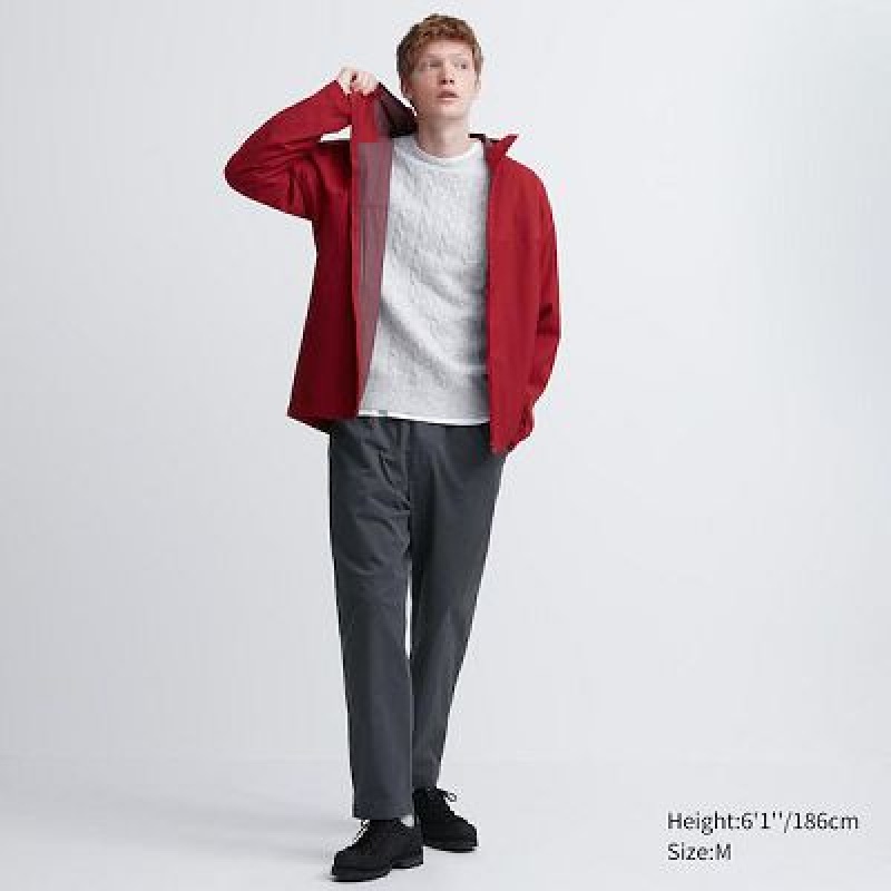 Pantalon Uniqlo Cotton Relaxed Ankle Femme Grise | 443307