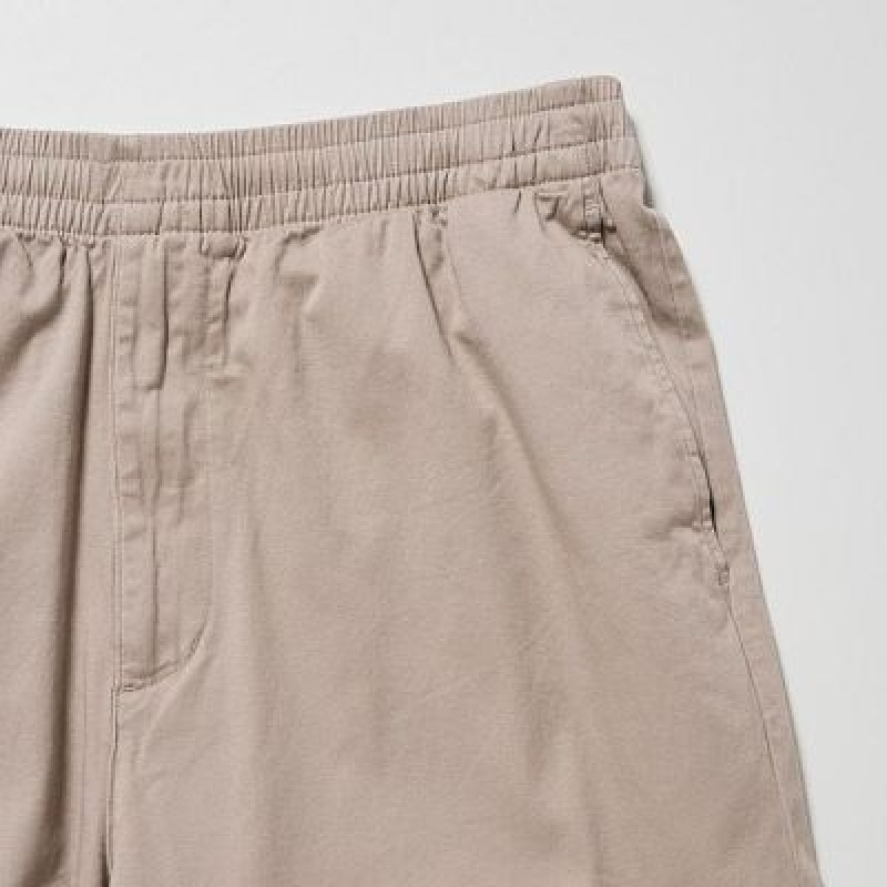 Pantalon Uniqlo Cotton Relaxed Ankle Femme Beige | 5751865