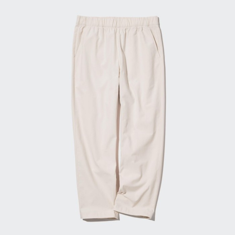 Pantalon Uniqlo Cotton Relaxed Ankle Lounge Femme Blanche | 804438