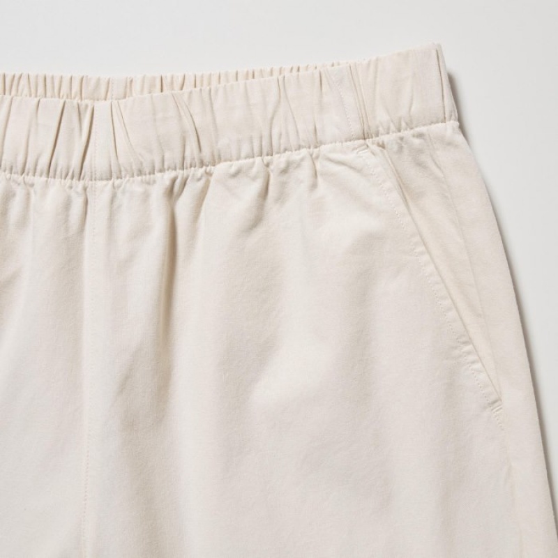 Pantalon Uniqlo Cotton Relaxed Ankle Lounge Femme Blanche | 804438