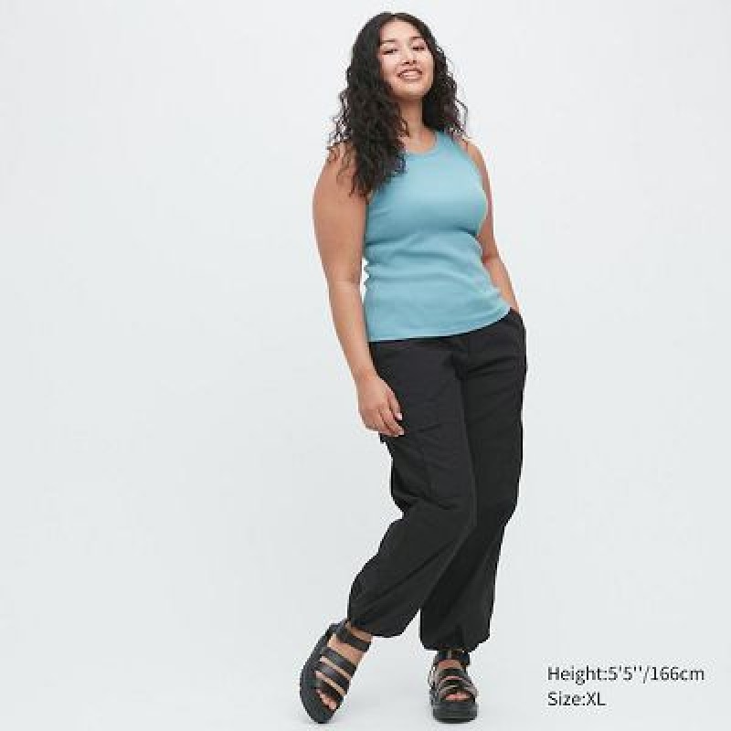 Pantalon Uniqlo Easy Cargo Femme Noir | 3880921