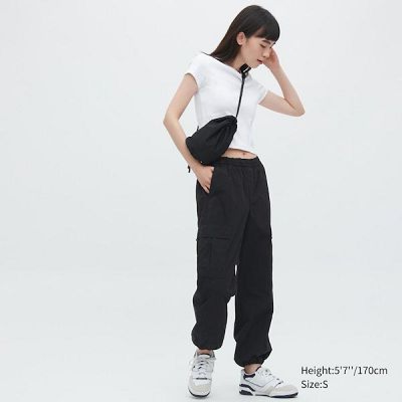 Pantalon Uniqlo Easy Cargo Femme Noir | 3880921