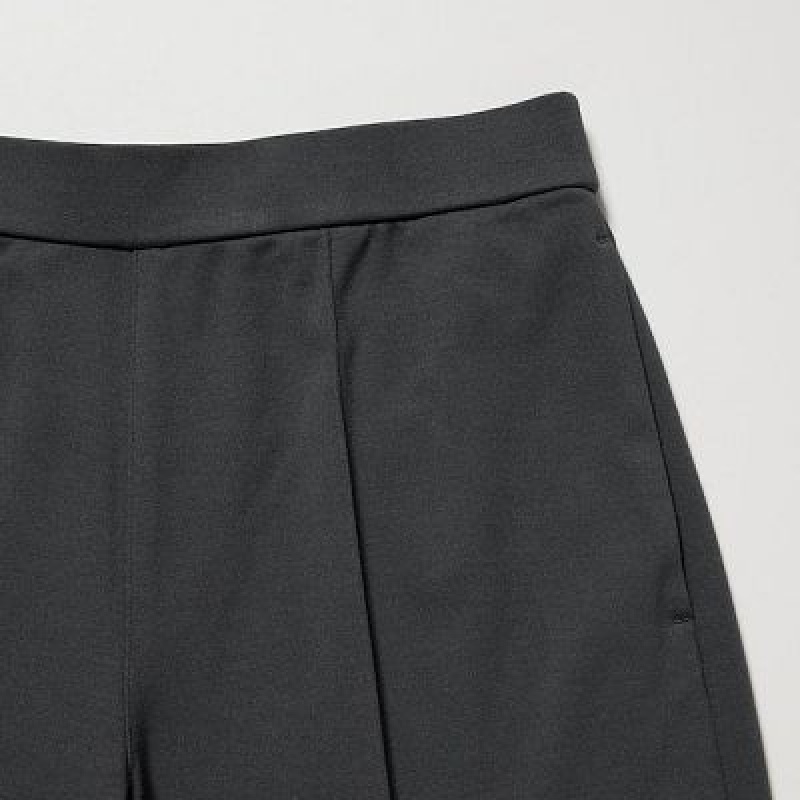 Pantalon Uniqlo Easy Wide Straight Femme Noir | 8659372
