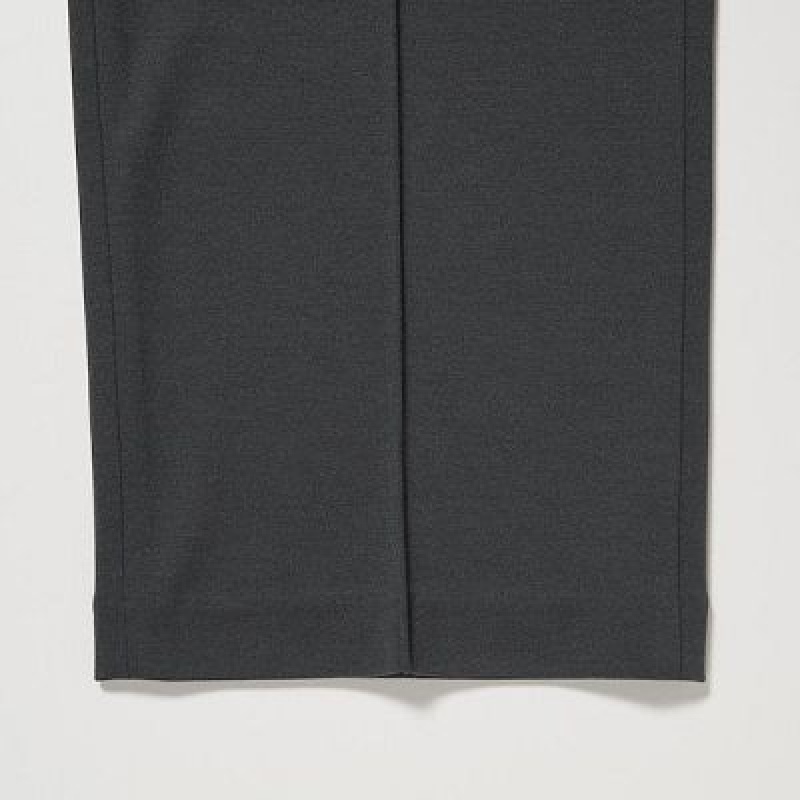 Pantalon Uniqlo Easy Wide Straight Femme Noir | 8659372