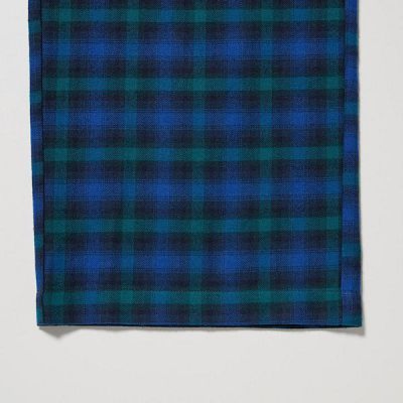Pantalon Uniqlo Flannel Checked Femme Bleu | 3980534