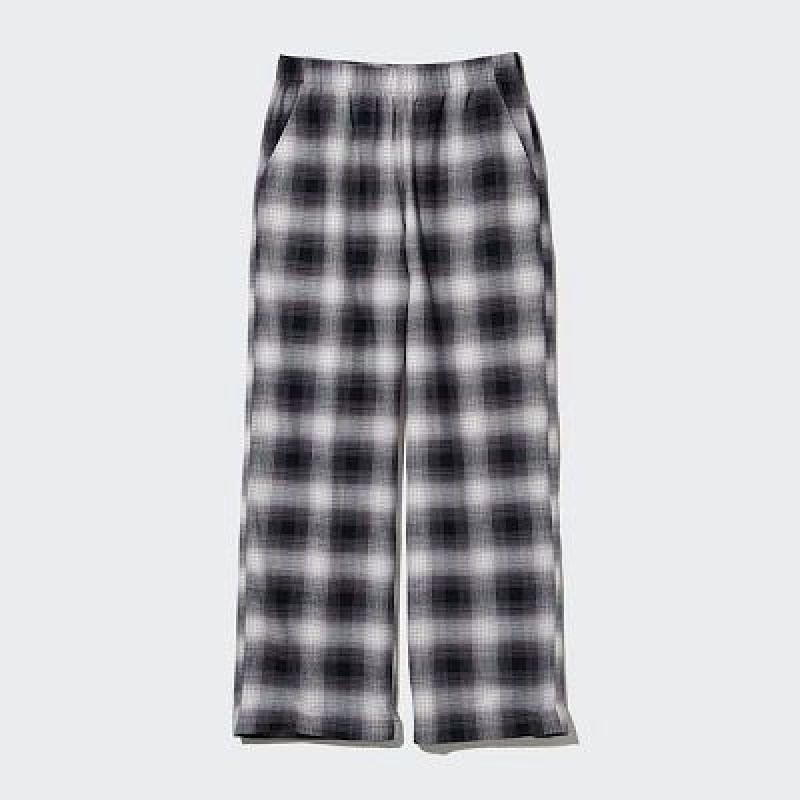 Pantalon Uniqlo Flannel Checked Femme Grise | 5562