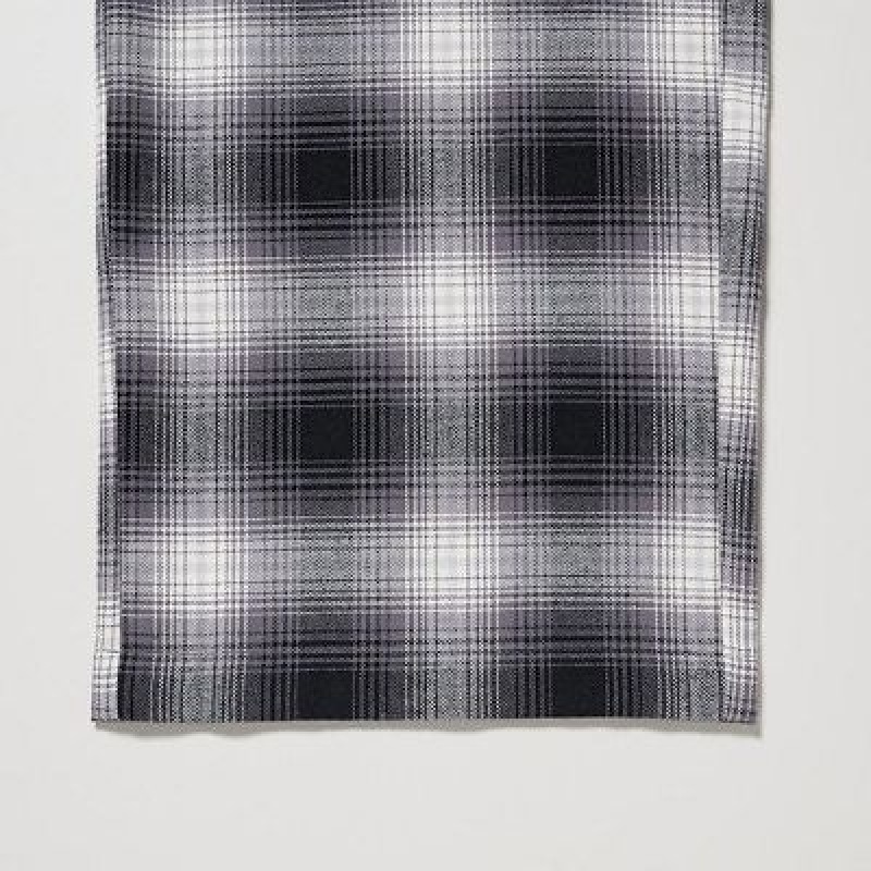 Pantalon Uniqlo Flannel Checked Femme Grise | 5562
