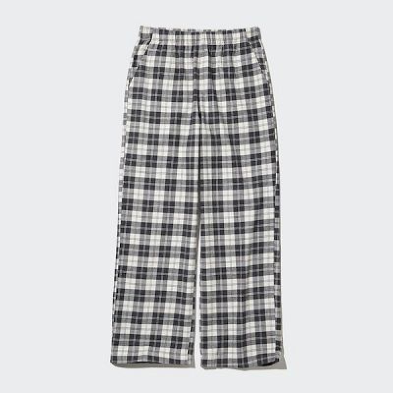 Pantalon Uniqlo Flannel Femme Noir | 4491195