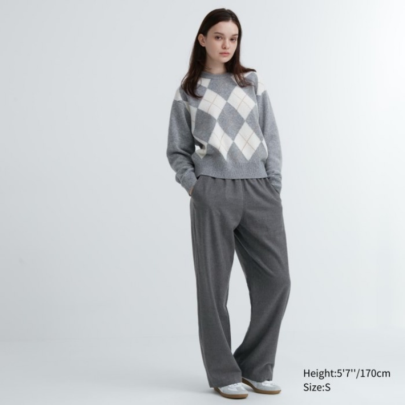 Pantalon Uniqlo Flannel Lounge Femme Grise | 6275023