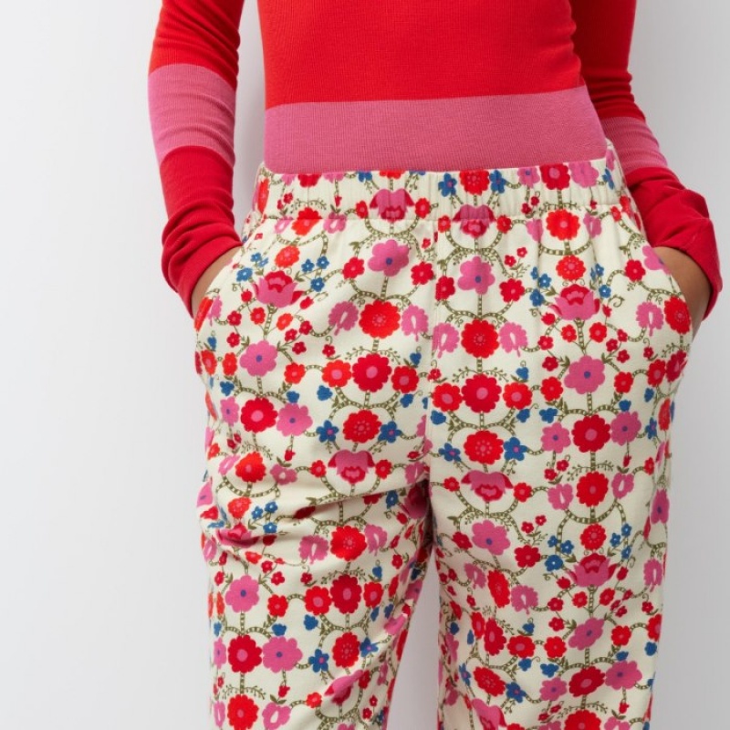 Pantalon Uniqlo Flannel Lounge Femme Rouge | 3768021