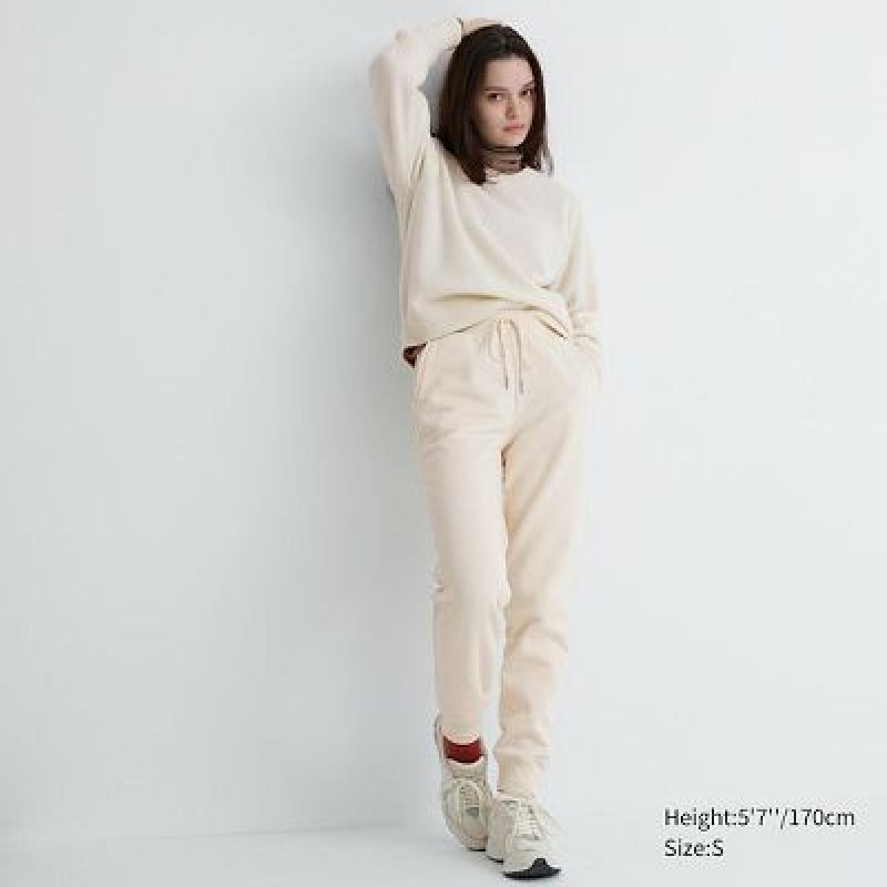 Pantalon Uniqlo HEATTECH Pile Lined Sweat Femme Blanche | 9792562