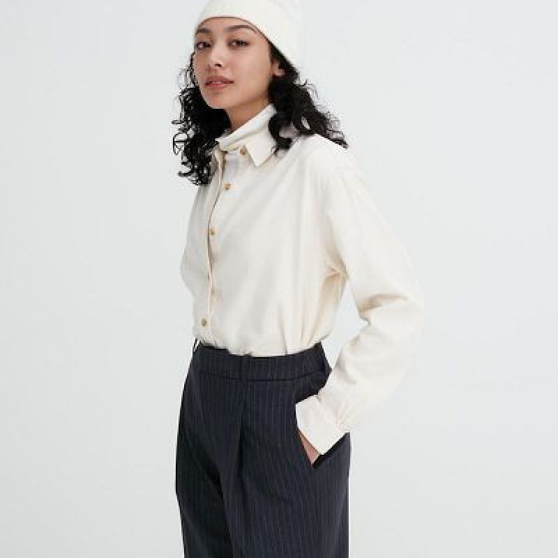 Pantalon Uniqlo HEATTECH Pleated Tapered Femme Bleu Marine | 8654718