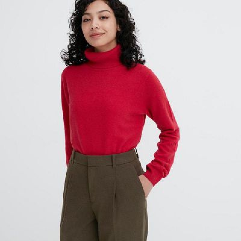 Pantalon Uniqlo HEATTECH Pleated Tapered Femme Vert Olive | 7685622