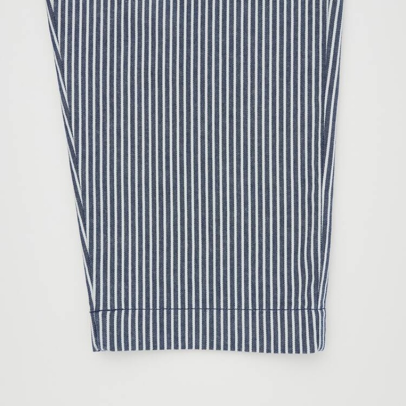 Pantalon Uniqlo Hickory Easy Relaxed Ankle Length Homme Bleu | 6278419