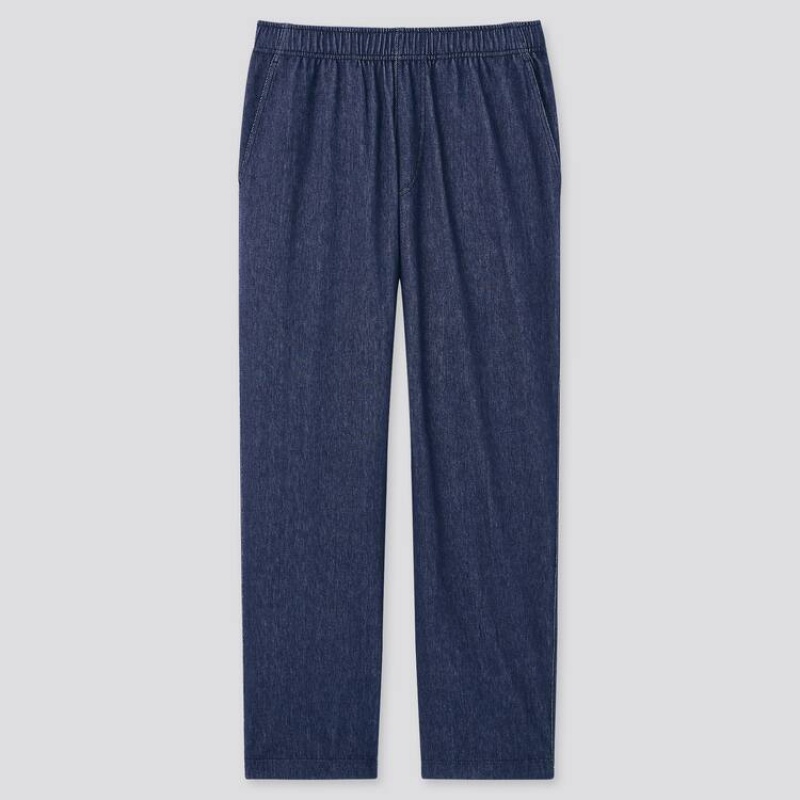 Pantalon Uniqlo Jersey Relaxed Fit Ankle Length Homme Bleu Marine | 9173782