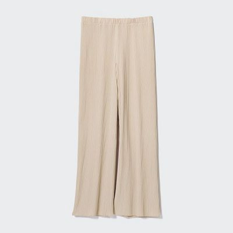 Pantalon Uniqlo Pleated Straight Femme Blanche | 137605