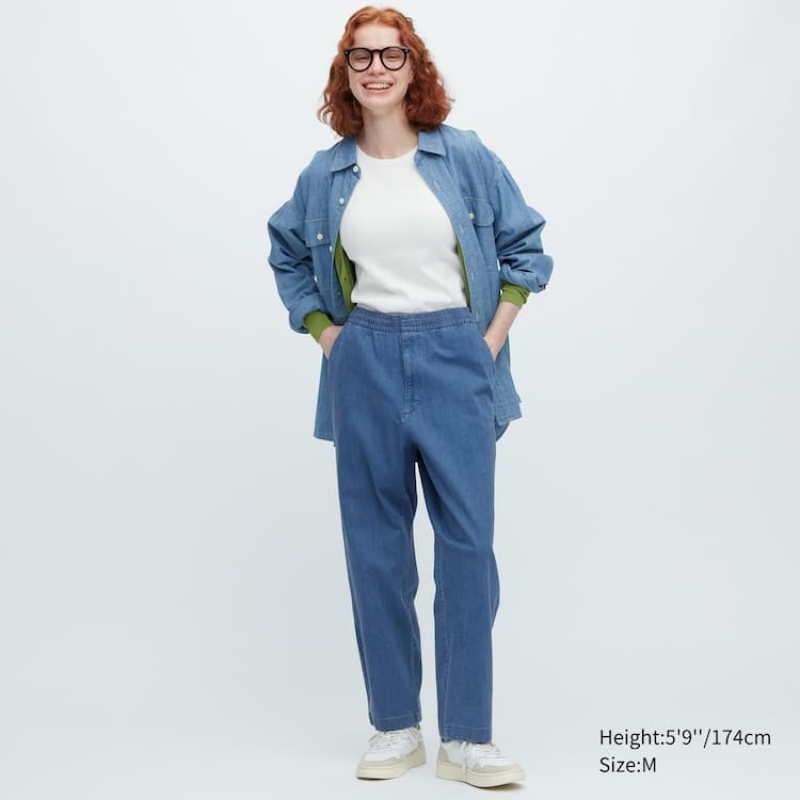 Pantalon Uniqlo Relaxed Fit Ankle Length Homme Bleu | 9597496