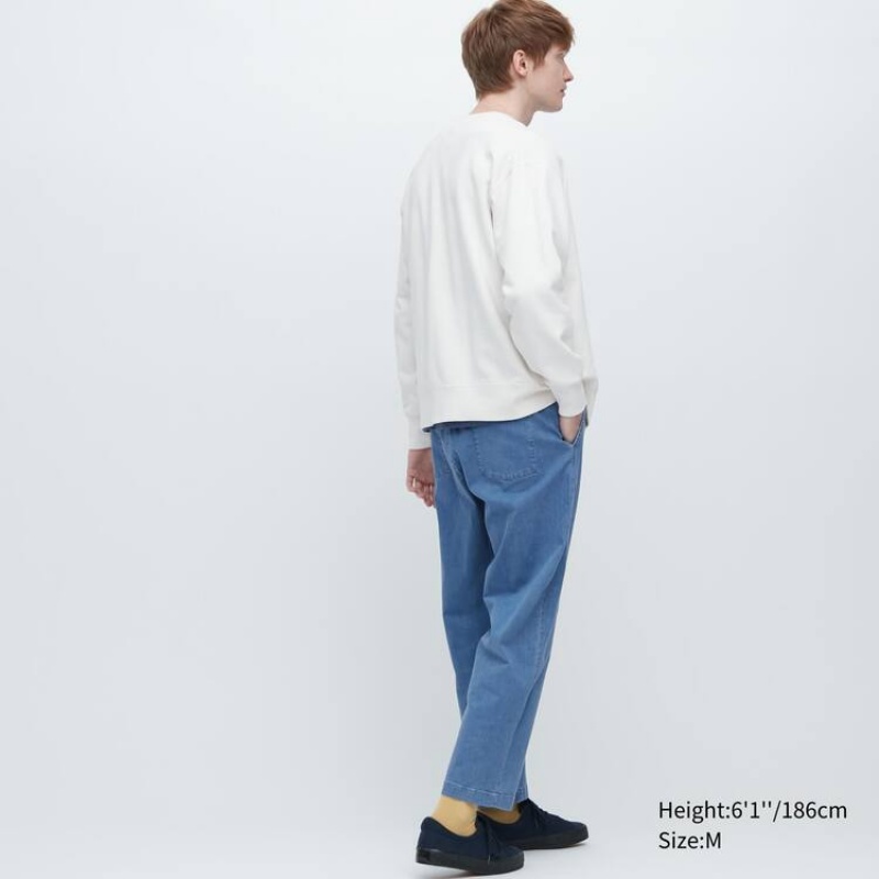 Pantalon Uniqlo Relaxed Fit Ankle Length Homme Bleu | 9597496