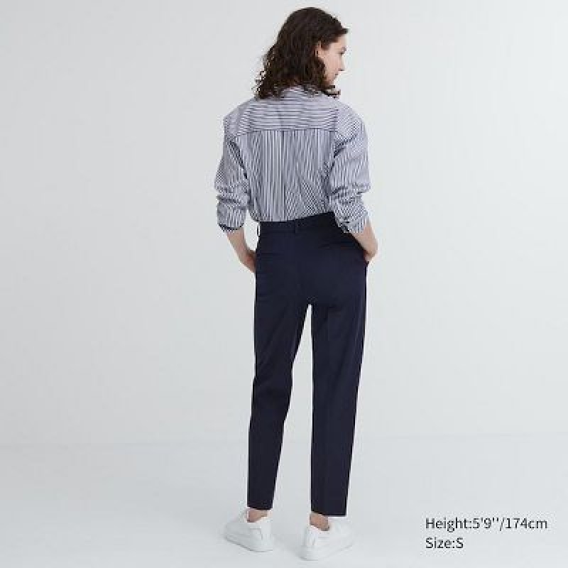 Pantalon Uniqlo Smart Ankle (2-Way Stretch, Tall) Femme Grise | 8570532