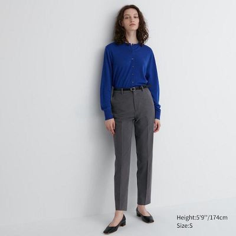 Pantalon Uniqlo Smart Ankle (2-Way Stretch, Tall) Femme Grise | 8570532