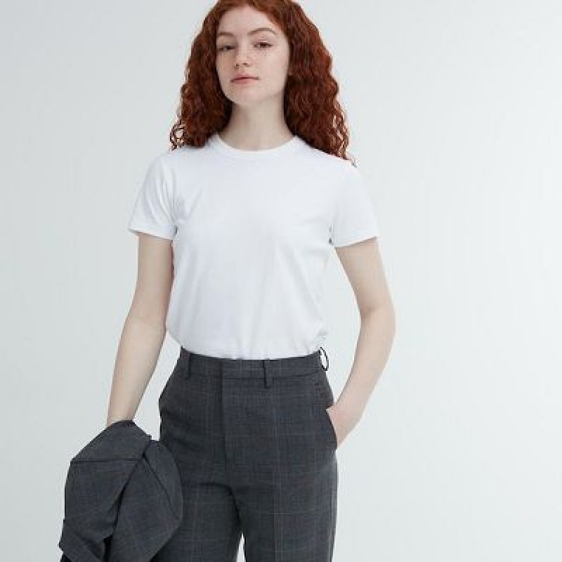 Pantalon Uniqlo Smart Ankle (2-Way Stretch Glen Check, Tall) Femme Grise | 4202956