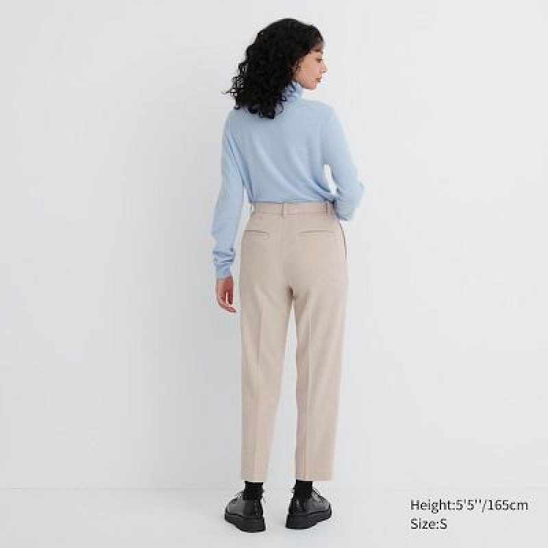 Pantalon Uniqlo Smart Brushed Ankle Femme Blanche | 8474756