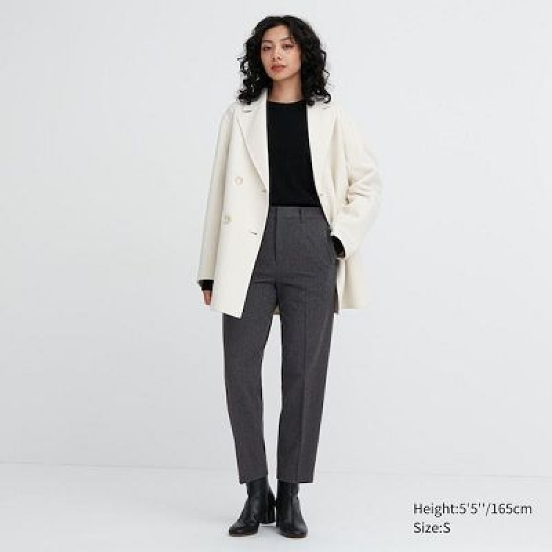 Pantalon Uniqlo Smart Brushed Ankle Femme Grise | 2380517