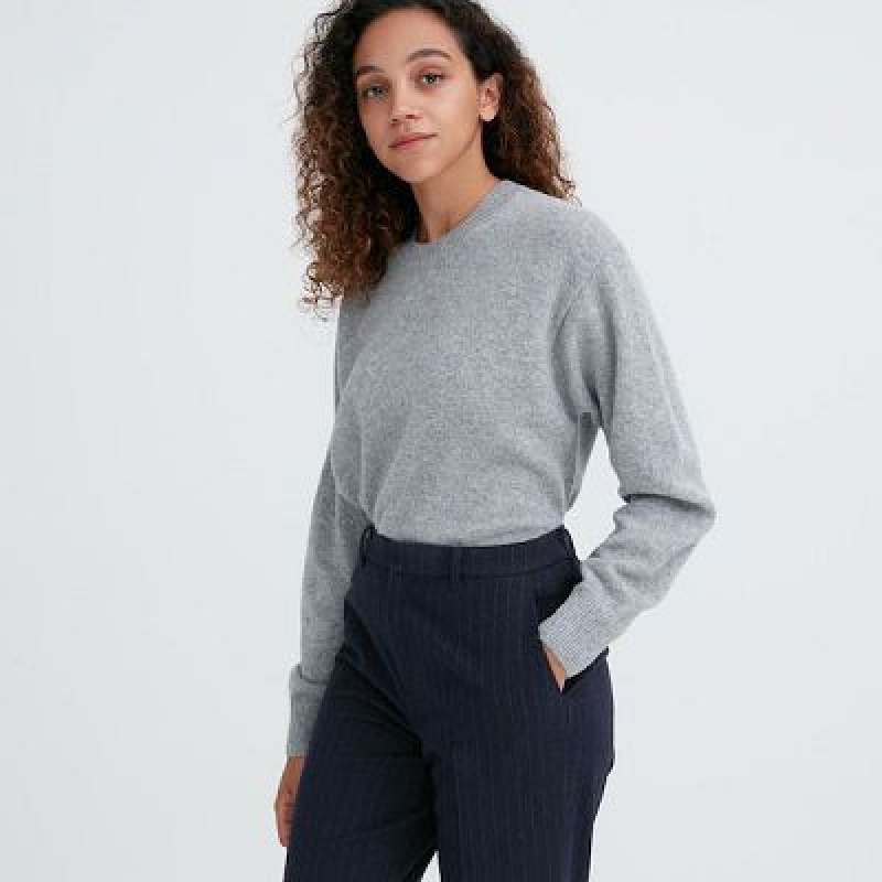 Pantalon Uniqlo Smart Brushed Ankle (Pinstripe) Femme Bleu Marine | 3758653