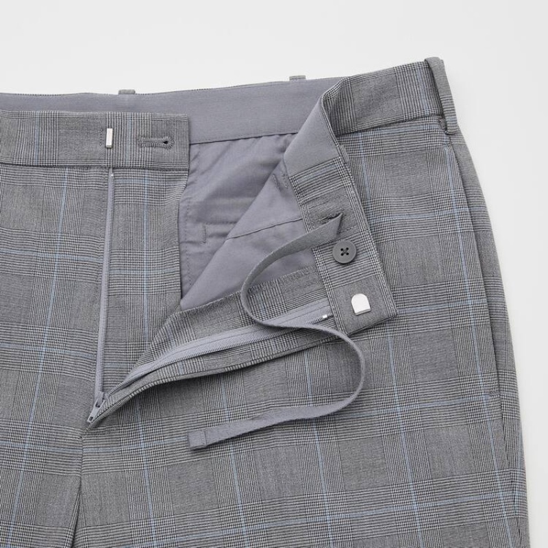 Pantalon Uniqlo Smart Comfort Glen Checked Ankle Length Homme Grise | 8446851
