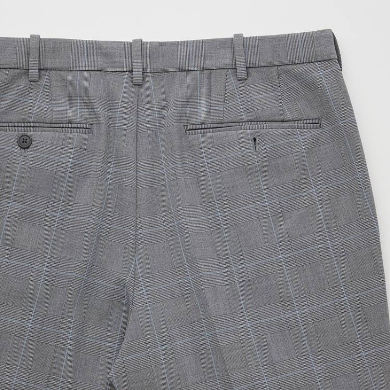 Pantalon Uniqlo Smart Comfort Glen Checked Ankle Length Homme Grise | 8446851