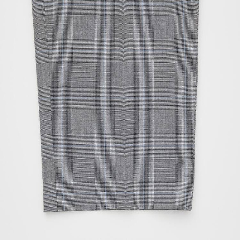 Pantalon Uniqlo Smart Comfort Glen Checked Ankle Length Homme Grise | 8446851