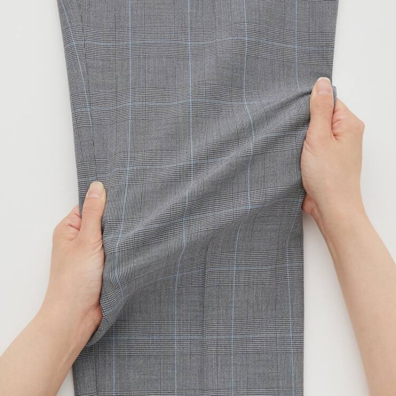 Pantalon Uniqlo Smart Comfort Glen Checked Ankle Length Homme Grise | 8446851