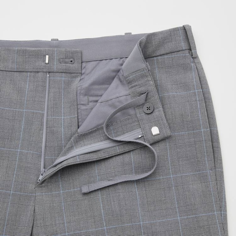 Pantalon Uniqlo Smart Comfort Glen Checked Ankle Length Homme Grise | 236268