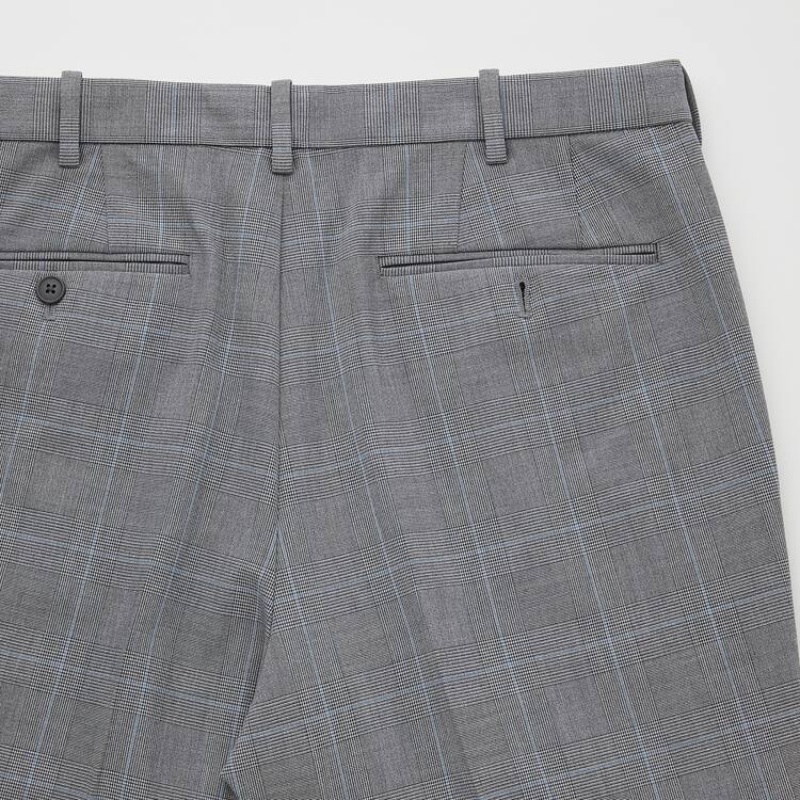 Pantalon Uniqlo Smart Comfort Glen Checked Ankle Length Homme Grise | 236268