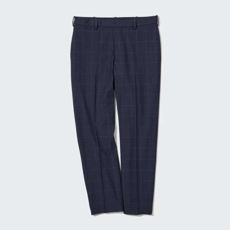 Pantalon Uniqlo Smart Patterned Ankle Length Homme Bleu Marine | 8705015