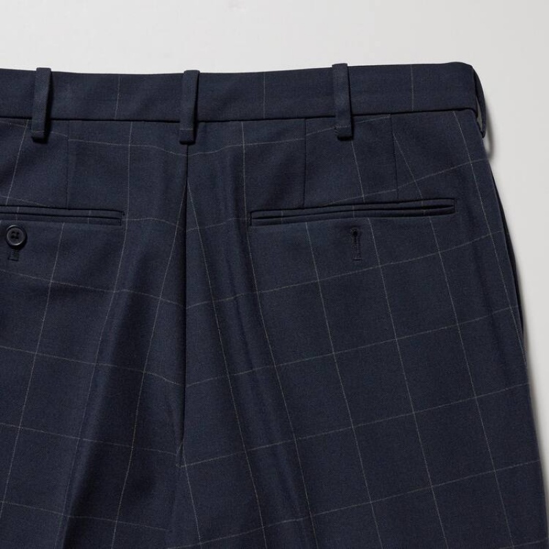 Pantalon Uniqlo Smart Patterned Ankle Length Homme Bleu Marine | 8705015