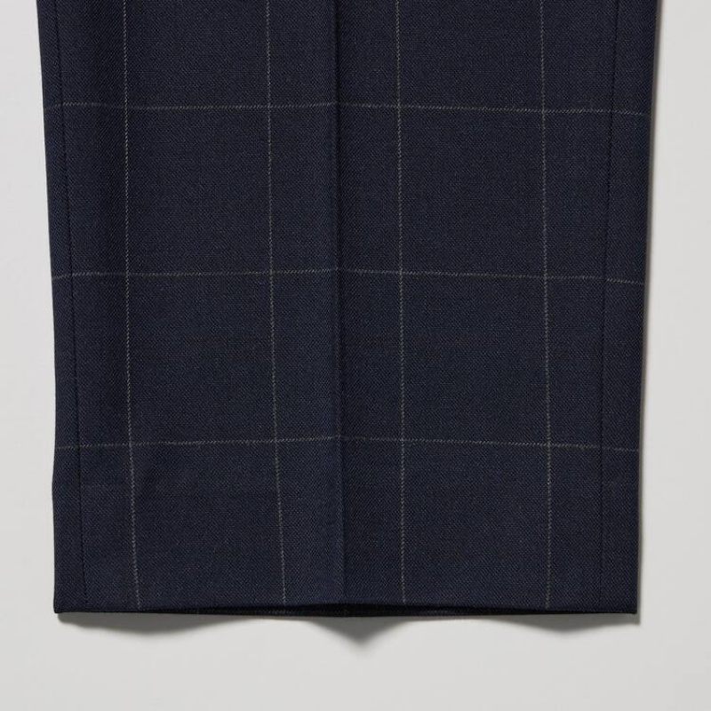 Pantalon Uniqlo Smart Patterned Ankle Length Homme Bleu Marine | 8705015