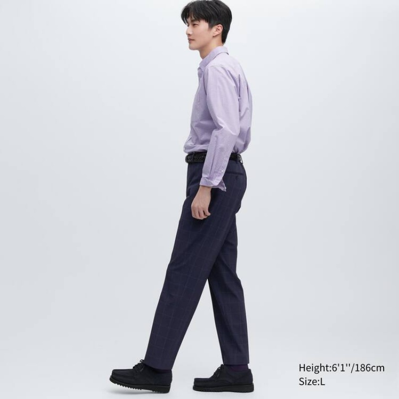 Pantalon Uniqlo Smart Patterned Ankle Length Homme Bleu Marine | 7116751