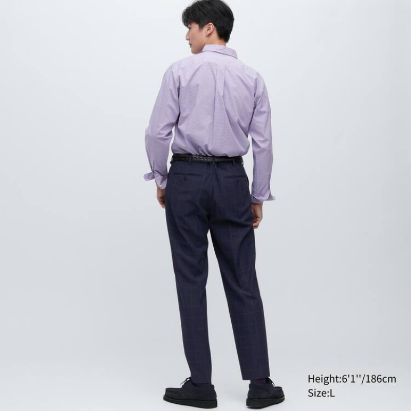 Pantalon Uniqlo Smart Patterned Ankle Length Homme Bleu Marine | 7116751