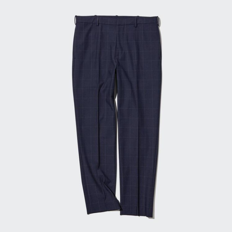 Pantalon Uniqlo Smart Patterned Ankle Length Homme Bleu Marine | 7116751