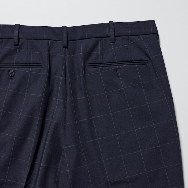 Pantalon Uniqlo Smart Patterned Ankle Length Homme Bleu Marine | 7116751