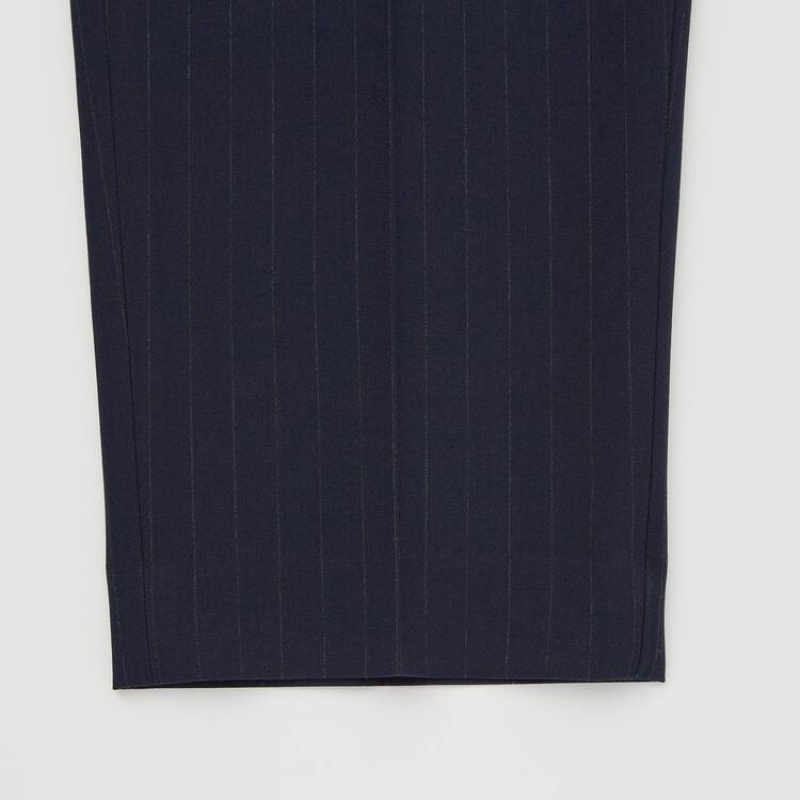 Pantalon Uniqlo Smart Striped Ankle Length Homme Bleu Marine | 7047343